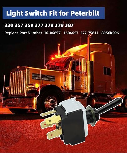 مفتاح المصباح 16-06657 مناسب لـ Peterbilt 330 357 359 377 378 379 387، مفتاح تبديل استبدال 1606657 577.75611-1 ضمان لمدة سنة in Saudi Arabia