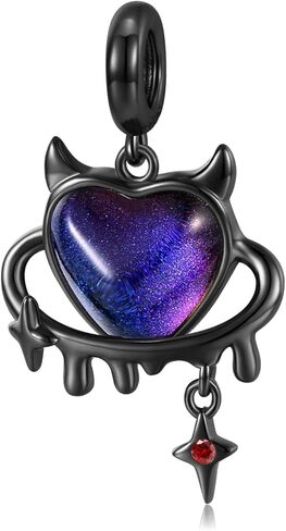 Black Butterfly Charms for Bracelet 925 Sterling Silver Gothic Punk Butterfly Charms for European Snake Charm Bracelet Necklace for Valentines Easter Day Gifts in Saudi Arabia