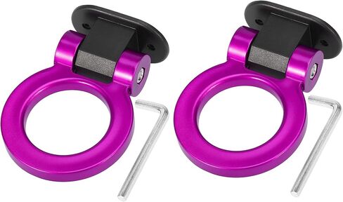 X AUTOHAUX 2 Set Universal Red Ring Shaped Car Tow Hook Decor Bumper Trailer Sticker Adorn in Saudi Arabia
