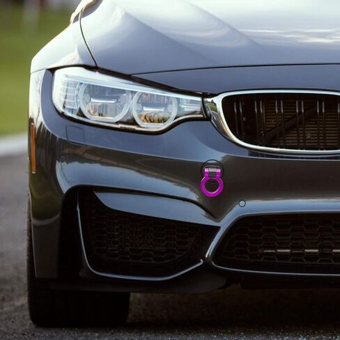 X AUTOHAUX 2 Set Universal Red Ring Shaped Car Tow Hook Decor Bumper Trailer Sticker Adorn in Saudi Arabia