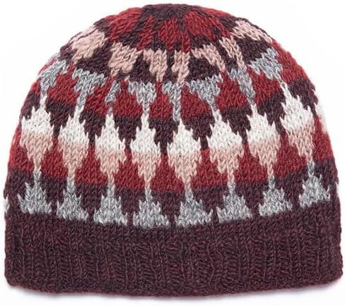 Feelgoodz Women's Jaya Geometric Patterned Wool Handknit Winter Caps in Kuwait