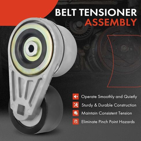 A-Premium Belt Tensioner Assembly with Pulley Compatible with Blue Bird TC2000 & Freightliner Classic & International Harvester 2554 & Kenworth T300 & Peterbilt 320 & Sterling Truck Acterra in Saudi Arabia