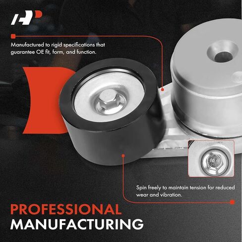 A-Premium Belt Tensioner Assembly with Pulley Compatible with Blue Bird TC2000 & Freightliner Classic & International Harvester 2554 & Kenworth T300 & Peterbilt 320 & Sterling Truck Acterra in Saudi Arabia