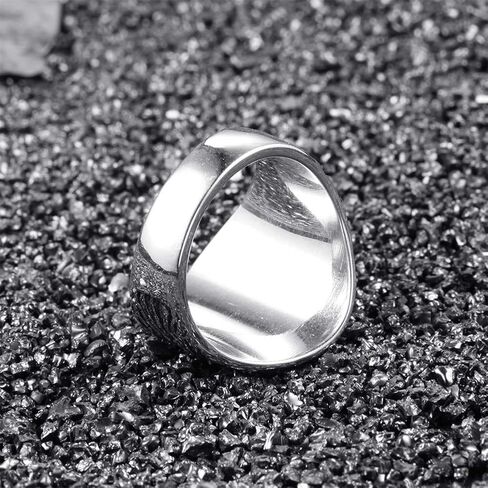 PAMTIER Unisex Stainless Steel Minimalist Retro Ring Charm Marijuana Leaf Carved in Kuwait