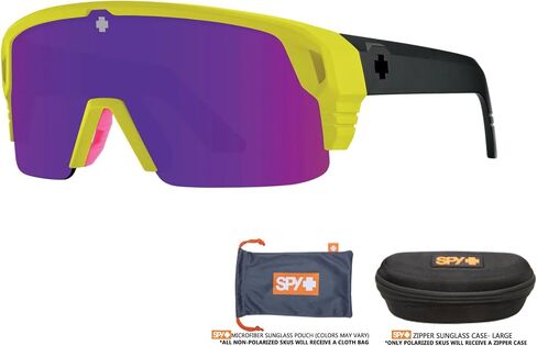 نظارة شمسية SPY Monolith 5050 مقاس 62 مم بإطار أسطواني للرجال + حزمة مع مجموعة نظارات مجانية من Designer iWear in Kuwait