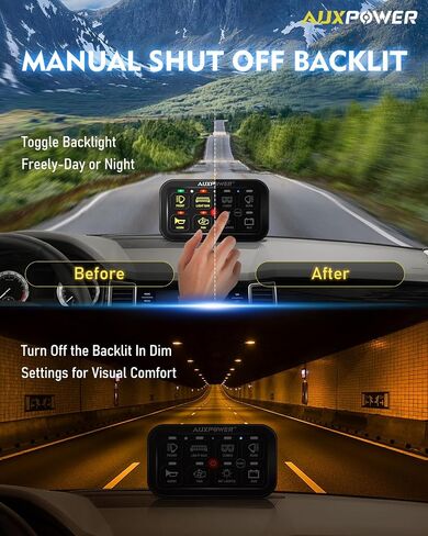 RGB 8 Gang Switch Panel Toggle Momentary Pulsed Switch Pod A28 Multifunction Offroad Switch Automatic Dimmable Circuit Control Relay System for Car Truck UTV ATV SUV Waterproof in Saudi Arabia