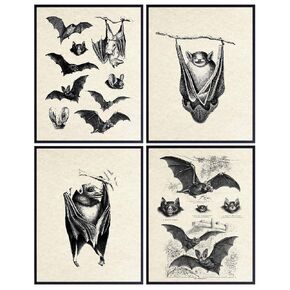 Bats Wall Decor - Bat Decorations - Bat Decor for Home - Creepy Gothic Wall Art - Goth Wall Decor - Pagan Gifts - Gothic Decor