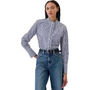 GAP Women's Long Sleeve Ruffled Button Down