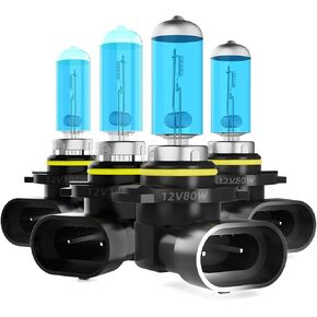 Headlight Bulbs Fit For Toyota Highlander 2001-2007, 9005 9006 High Low Beam Combo, Super Bright 5500K White Light High Performance Halogen Light Bulbs, 4PCS