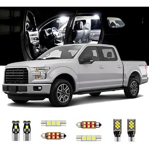 9pcs Super bright White 6000K LED Interior Light Kit for Ford F150 2009 2010 2011 2012 2013 2014 interior LED Lighting Kit + License Plate Lights and Install Tool