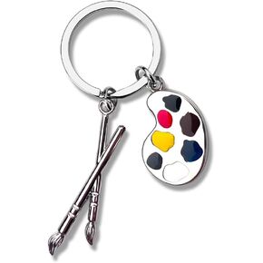 Art Lovers Gifts for Women Paint Brush Palette Keychain for Artist Gifts for Men Artist Keychain for Painter Birthday Christmas Gifts for Art Teacher Appreciation Gifts from Student