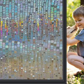 Windimiley Window Privacy Film Stained Glass Frosted Glass Window Clings Moroccan Lattice Decorative Bathroom Door Coverings UV Sun Blocking Heat Control Removable Home Window Tint,(17.5X78.7in,Pure)