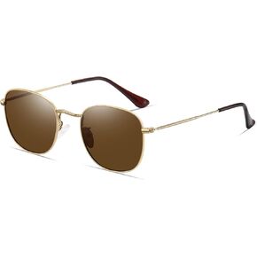 Retro Square Polarized Sunglasses for Women Men Small Frame Vintage Classic Style UV400 Protective