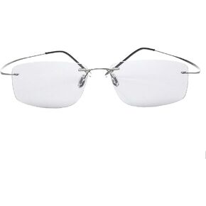 PLOPLO B Titanium Photochromic Polarized Rimless Sunglasses Extreme Discoloration 8.9 g Only