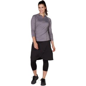 Snoga Athletics 22in Faux Wrap Skirt for Women, Modest Midi Skirt with Attached 3/4 Capri Leggings