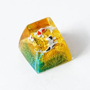 DATKEY Purple Background Green Turtle Artisan Keycap Turtle Resin Keyboard Keycaps Cute Keycaps Artisan Keycap Aesthetic Keycaps Custom Keycaps Turtle Gifts for Gaming Lover Gamer Man