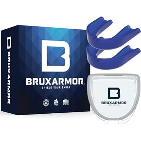 BruxArmor Nightguard - Bruxism Mouth Guard for Bruxism Relief and Grinding Relief, Professional Custom Fit Brux Night Guard, 2 Pack (Navy)