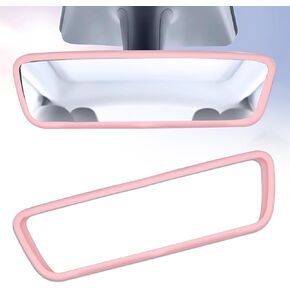 Rear View Mirror Cover Pink Rear View Mirror Accessories, Car Rear View Mirror Protector Frame Silicone Automotive Mirror Frame Compatible with Modol 3 Y, Car Pink Accessories for Car (Pink)