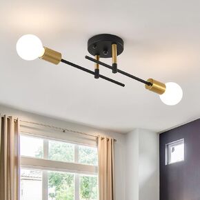 NILSE Modern Sputnik Chandelier, 4-Light Industrial Semi Flush Mount Ceiling Lights Fixture, Farmhouse Ceiling Mount Lighting Fixtures for Dining Room Bedroom Living Room Foyer Kitchen