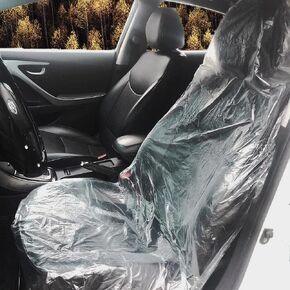 Plastic seat Covers for Cars Car Disposable Plastic Seat Cover Vehicle Protector Mechanical Valet 100-pack