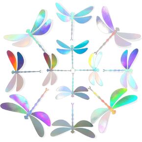 60 Pcs Collision Window Clings Dragonfly Wall Sticker 3D Simulation Dragonfly Decor Glass Reminder Prism Decals Avoid Birds Strikes Decorate Your Glass Doors for Party Door Bedroom Living Room