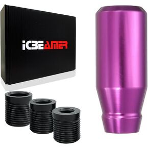 ICBEAMER Purple Aluminum Shift Knob | Fits Automatic and 4, 5, 6 Speed Manual Transmission Vehicles | Interior Car Gear Lever Stick Shift Handle | Automotive Replacement Parts | 1 Piece
