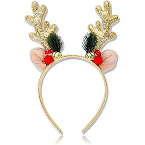 Pvoiue Reindeer Antlers Headband - Christmas Headband Realistic Deer Antlers Headband Party Deer Costume for Christmas