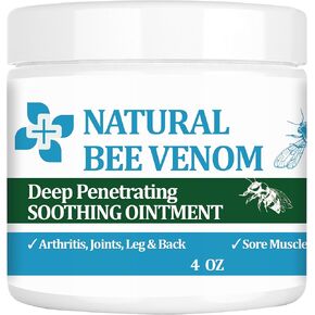 Bee Venom Joint Muscle Bone Cream, 12 Hour Fast Acting, Release for Back, Neck, Hand, Feet, Knee, Muscle, Shoulder, Nerve, Ankle, Foot Discomfort, with Arnica, Vitamin B6 Msm
