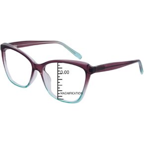 ProEyes Pyxis, Oversize Progressive Blue Light Blocking Readers w/Spring Hinge, Anti-Reflective, 0 Power on Top Lens