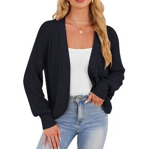 Cropped Cardigan Sweaters for Women Trendy Chunky Cable Knit Soft Cute Loose Sweaters Coats for Casual