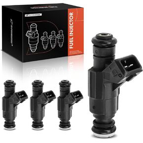 A-Premium Fuel Injectors Compatible with Audi TT 00-06 & Seat Leon 01-06, Toledo 2003 & VW Beetle 00-01, Golf 03-06, Compatible with Jetta 01-05, 1.8L Gas, Set of 4, Replace# 0280156061146