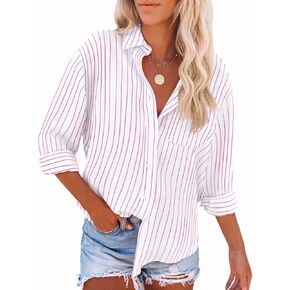 Paintcolors Womens Button Down Shirts Long Sleeve Dressy Casual Blouses Button Up Collared Shirts Tops for women