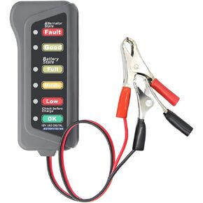 Car Battery Alternator Tester, 12V Car Battery Load Tester, Auto Alternator Tester with 6 LED Indicator, Battery Tester for Testing Battery Condition & Alternator Charging for RV Golf SUV
