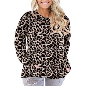 PLOKNRD Womens Plus Size Tops Casual Round Neck Long Sleeve Fit Tunic Top Baggy Comfy Blouse with Pockets