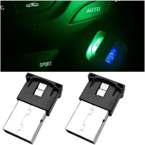 2PCS USB LED Car Interior Atmosphere Lamp, 8 Colors RGB Dynamic Adjustible Vehicle Interior Ambient Night Light, Mini Portable Plug-in USB Auto Decor Accessories, Universal Fit