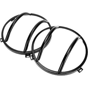 Car Headlamp Lampshade, Iron Headlight Lampshade Light Cover Protector Fits for TJ 97-06, Black