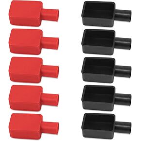 10 قطع من غطاء عازل طرف البطارية، واقي طرف البطارية، غطاء طرفي عازل للأقطاب الإيجابية والسلبية من المطاط الناعم (أسود وأحمر) in Kuwait