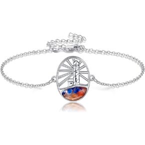 ONEFINITY Lighthouse Bracelet 925 Sterling Silver Lighthouse Bracelet Lighthouse Jewelry Gifts for Women
