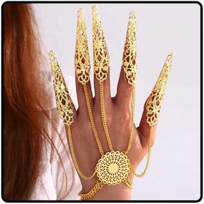 Halloween Tassel Finger Ring Bracelet Gothic Link Chain Finger Bracelet Punk Butterfly Finger Wrist Chains Vintage Hand Chain Jewelry for Women