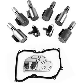 6-speed 09G Transmission Solenoid Valve set 8 pcs With Filter Gasket Kit Compatible with Beetle Jetta Rabbit Golf 2.5
