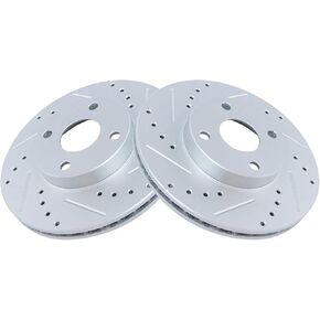 TRQ Front Performance Brake Rotors Set Premium G-Coated Compatible with 1994-2005 Mazda Miata