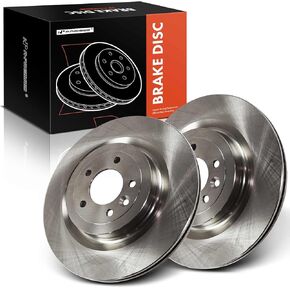 A-Premium 14.37 inch (365mm) Rear Drilled and Slotted Disc Brake Rotors Compatible with Select Land Rover Models - Range Rover 2013-2019, Range Rover Sport 2014-2020, Discovery, Defender 90, 2-PC Set