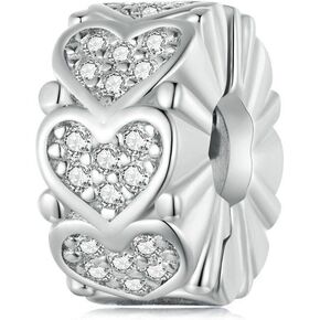 Stopper Charm 925 Sterling Silver Clip Charm Spacer Charm Sunflower Charm Star Charm Cross Charm Sun Charm Flower Charm Letter for Pandora Charm Bracelet Jewelry Necklace