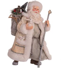 Kurt S. Adler 10.5-Inch Fabriché Snowy Woods Santa