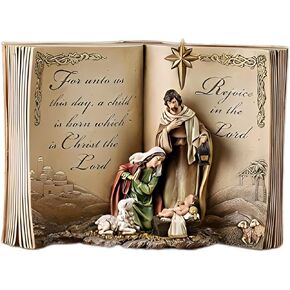 Napco Imports Holy Family Bible Nativity Scene Resin Stoneware Christmas Decoration Figurine