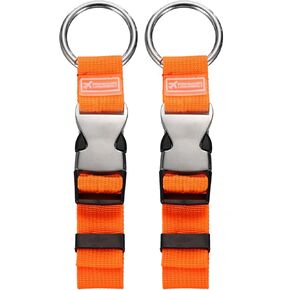HARFINGTON 2pcs Luggage Straps Jacket Clips Strap Nylon Adjustable Suitcase Belt Baggage Backpack Connector Travel Accessories with Metal Buckle for Extra Bags Travel Attachment, Yellow