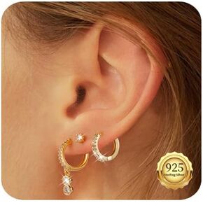 أقراط كينيفيرا من الذهب عيار 14 قيراط للنساء، أقراط دائرية كبيرة سميكة من الذهب in Kuwait