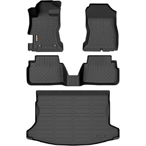 Binmotor-Floor Mats & Cargo Mat for 2018-2023 Subaru Crosstrek / 2017-2023 Subaru Impreza (Not Hybrid Models),TPE Waterproof All Weather Car Mats for Subaru Crosstrek Cargo Mat-Black