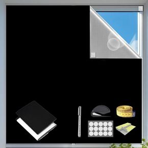 Portable Blackout Curtains 118" x 57", 100% Portable Blackout Shades, Blackout Window Cover with Hook and Loop Tape, Temporary Blackout Blinds for Windows, Baby Nursery, Bedroom, Travel