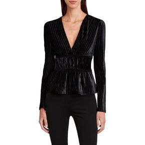 BCBGMAXAZRIA Women's Long Sleeve Peplum Top